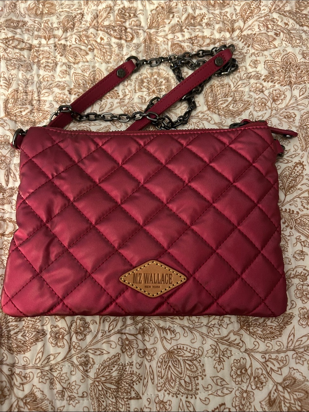 MZ Wallace Quilted Crossbody Bag - Magenta - Picture 3 of 6